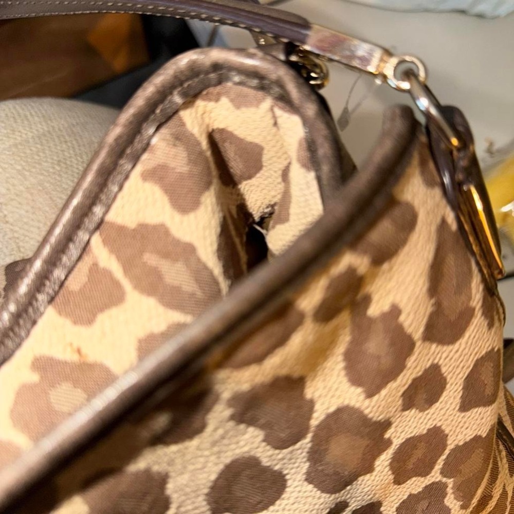 Y2K Coach brown multi/ brown leopard print shoulder bag Super cute! - Picture 7 of 8